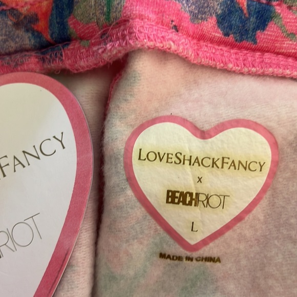 LoveshackFancy x Beach Riot Banded Sweatpants in Hints of Hibiscus - Picture 3 of 7